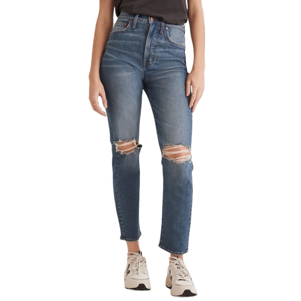 Madewell The Perfect Vintage Crop Jean Knee-Rip Edition size 26 ND503